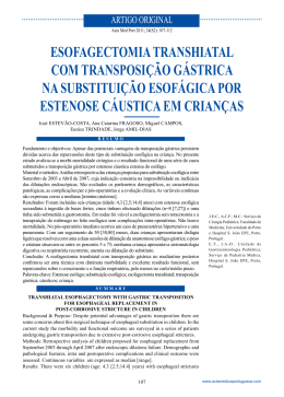esofagectomia transhiatal com transposição gástrica na substituição