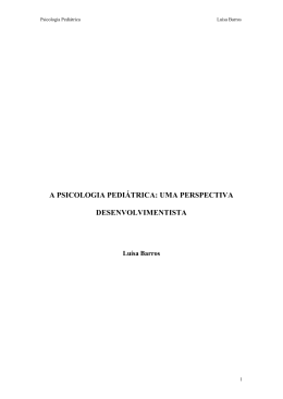 (2003).A Psicologia Pedi&aacute;trica: Uma Perspectiva Desenvolvimentista