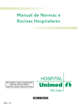 Manual de Normas e Rotinas Hospitalares