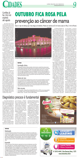 OUTUBRO FICA ROSA PELA prevenção ao câncer