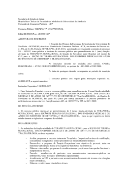 Secretaria de Estado da Saúde Hospital das Clínicas da Faculdade