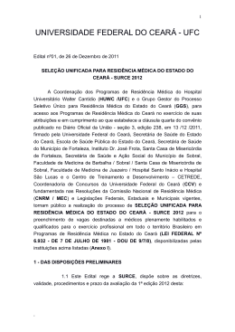 Edital do Processo Seletivo Unificado da Resid&ecirc;ncia M&eacute;dica no CE