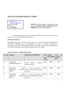 1 EDITAL DE CONCURSO P&Uacute;BLICO N&ordm; 025/2009
