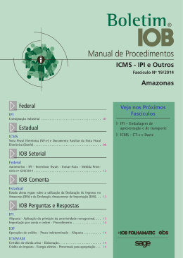 IOB - ICMS/IPI - Amazonas - n&ordm; 19/2014