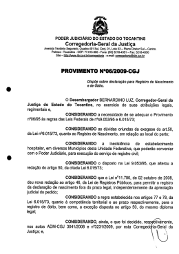 6/2009-cgjus - Tribunal de Justiça do Estado do Tocantins