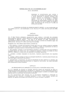 Portaria MDA n&ordm; 80 de 22 de dezembro de 2010