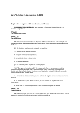 Lei Federal 6015-73 registros p&uacute;blicos