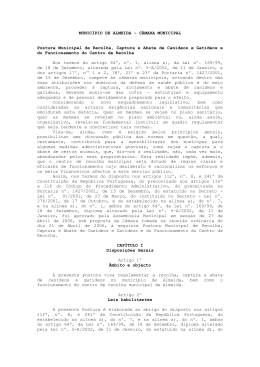 Regulamento do Centro de Recolha de Canídeos e Gatídeos