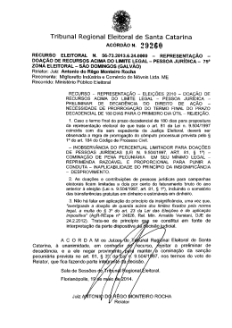 Ac&oacute;rd&atilde;o n. 29.260 - Tribunal Regional Eleitoral de Santa Catarina