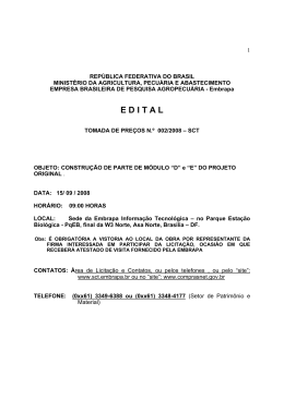 E D I T A L - Embrapa Informa&ccedil;&atilde;o Tecnol&oacute;gica