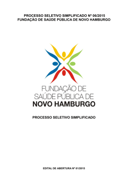 Edital de Abertura PSS 06 2015 Médicos