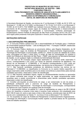 Edital de Abertura de Inscri&ccedil;&otilde;es