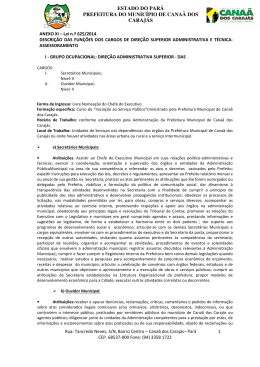 ESTADO DO PAR&Aacute; PREFEITURA DO MUNIC&Iacute;PIO DE CANA&Atilde; DOS