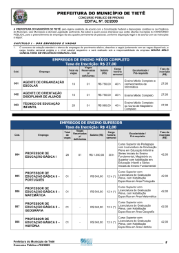 PREFEITURA DO MUNIC&Iacute;PIO DE TIET&Ecirc;