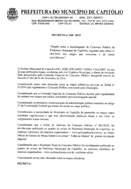 š PREFEITURA Do MUNICÍPIO DE CAPITÓLIO