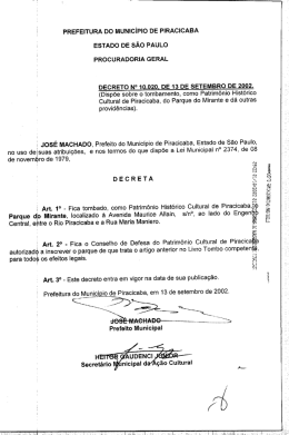 PREFEITURA DO MUNICÍPIO DE PIRACICABA ESTADO