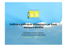Políticas e práticas de alfabetização no Brasil: avanços e desafios