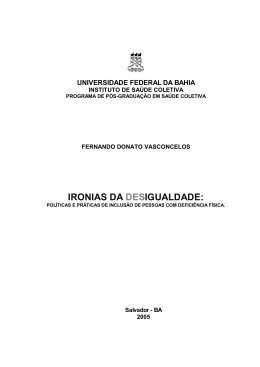 IRONIAS DA DESIGUALDADE: