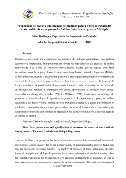 Prepara&ccedil;&atilde;o de dados e qualifica&ccedil;&atilde;o de medidas para a busca de