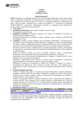 Contrata Consultor na modalidade Produto PROJETO BRA/K57