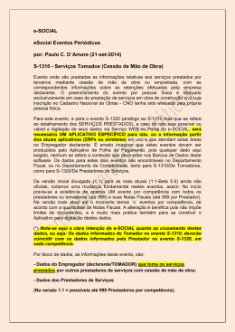 e-SOCIAL eSocial Eventos Peri&oacute;dicos por: Paulo C. D