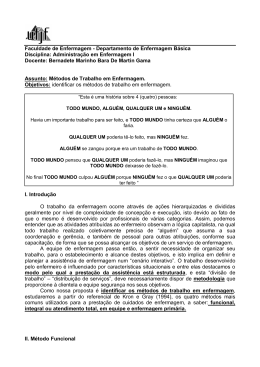 Faculdade de Enfermagem - Departamento de Enfermagem