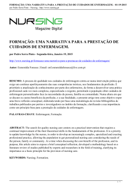 forma&ccedil;&atilde;o: uma narrativa para a presta&ccedil;&atilde;o de cuidados de