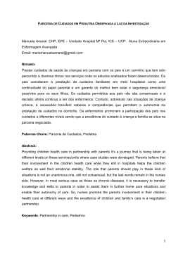 parceria de cuidados em pediatria observada &agrave; luz da investiga&ccedil;&atilde;o