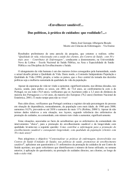 Das pol&iacute;ticas, &agrave; pr&aacute;tica de cuidados: que