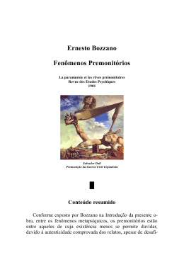 Ernesto Bozzano - Fen&ocirc;menos Premonit&oacute;rios