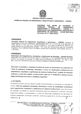 Conv&ecirc;nio que entre si celebram o Confea e a Associa&ccedil;&atilde;o dos