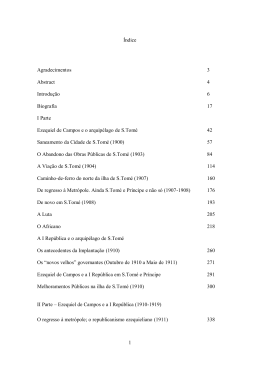 1 &Iacute;ndice Agradecimentos 3 Abstract 4 Introdu&ccedil;&atilde;o 6 Biografia 17 I