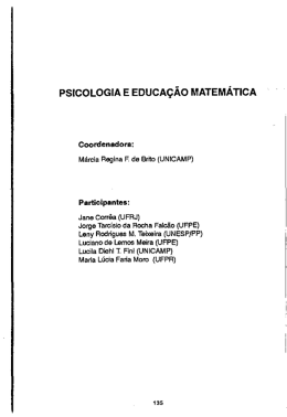 PSICOLOGIA E EDUCAÇÃO MATEMÁTICA