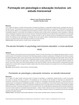 Forma&ccedil;&atilde;o em psicologia e educa&ccedil;&atilde;o inclusiva: um estudo