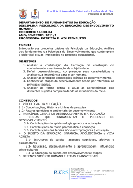 Psicologia da Educa&ccedil;&atilde;o: Desenvolvimento Humano