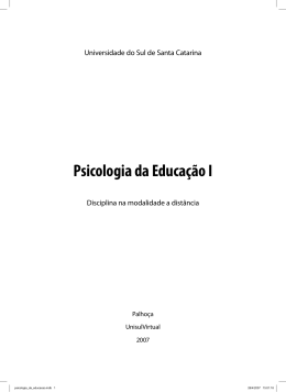 Psicologia da Educa&ccedil;&atilde;o I - UNISUL