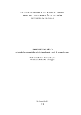 Homossexuais s&atilde;o... Revisitando livros de Medicina