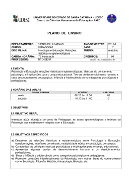 Psicologia e Educa&ccedil;&atilde;o - Faed