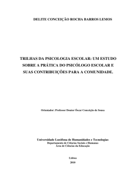 trilhas da psicologia escolar: um estudo sobre a prática do
