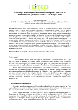 A Psicologia da Educa&ccedil;&atilde;o e suas contribui&ccedil;&otilde;es para a forma&ccedil;&atilde;o