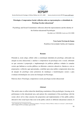 Psicologia e Compromisso Social: reflexões sobre as