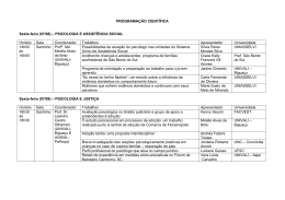 Confira a Programação das Comunicações Orais