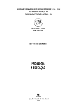 Psicologia e educa&ccedil;&atilde;o - Biblioteca Digital da UNIJU&Iacute;