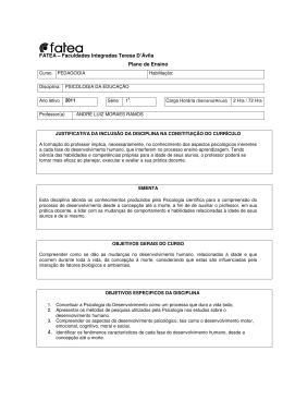 FATEA &ndash; Faculdades Integradas Teresa D`&Aacute;vila Plano de Ensino
