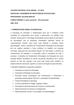 Fundamentos Psicol&oacute;gicos da Educa&ccedil;&atilde;o