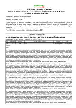 Extrato da Ata - Prefeitura de Goi&acirc;nia