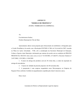 Anexo VI - Modelo de Proposta - Prefeitura Municipal de Tr&ecirc;s de Maio