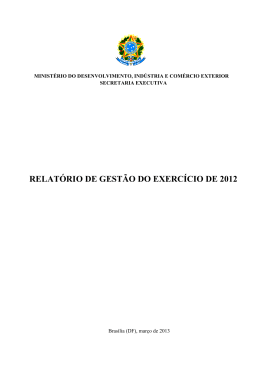 Relatório de Gestão do exercício de 2012