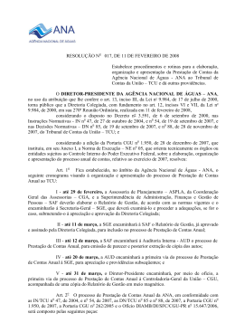 RESOLU&Ccedil;&Atilde;O N 017, DE 11 DE FEVEREIRO DE 2008 Estabelece