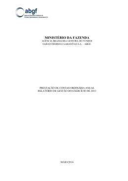 Relatório de Gestão 2013